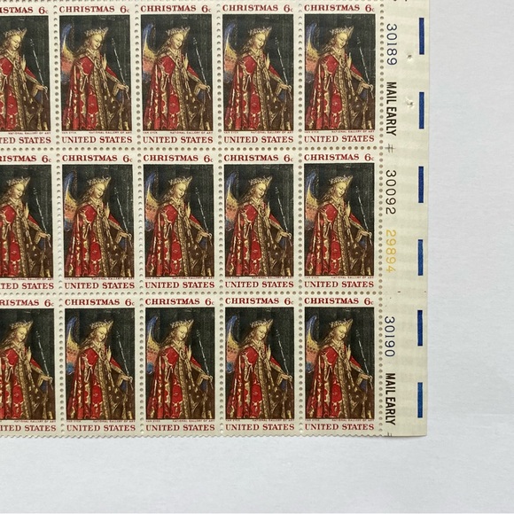 Christmas Stamp 1968 Van Eyck National Gallery of Art 6 Cent Sheet of 50 Mint - Picture 7 of 14